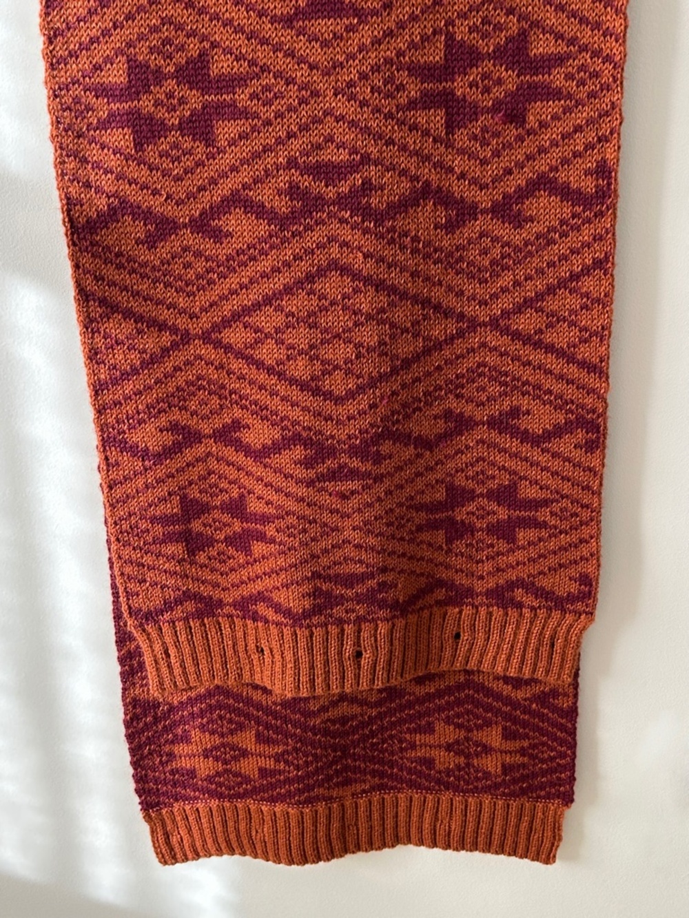 Made In Peru Alpaca Rust & Burgundy Oversized Scarf - Picture 15 of 16